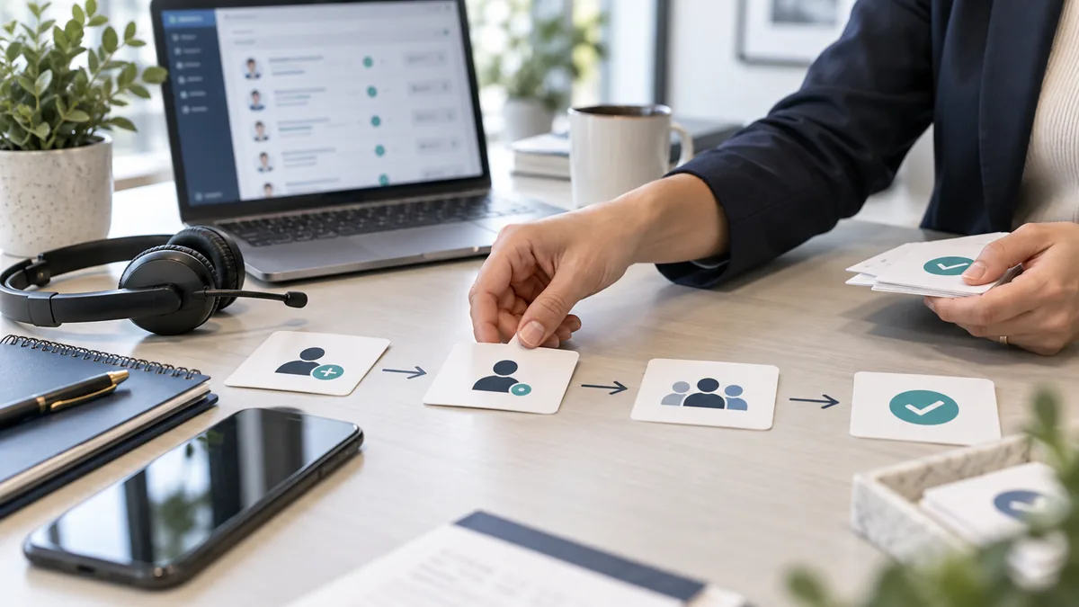 Zespół rekrutacyjny synchronizujący zadania follow-upu w widoku CRM