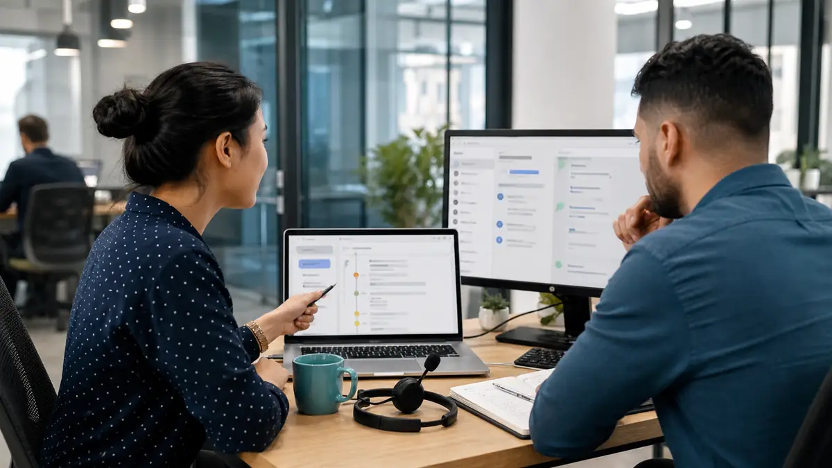 Staffing recruiters reviewing shared candidate contact history across calls and messages